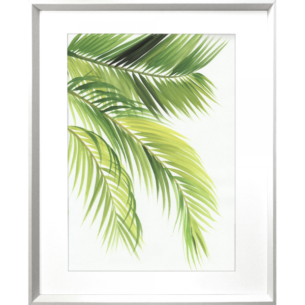 Green palm tree coastal wall art