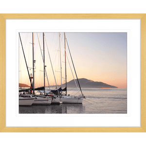 Sunrise Sunset Wall Art - Serenity 01 - in gold frame