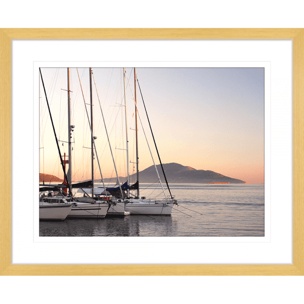 Sunrise Sunset Wall Art - Serenity 01 - in gold frame