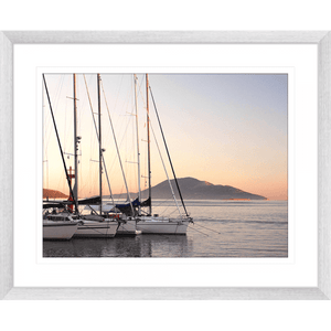 Sunrise Sunset Wall Art - Serenity 01 - in silver frame