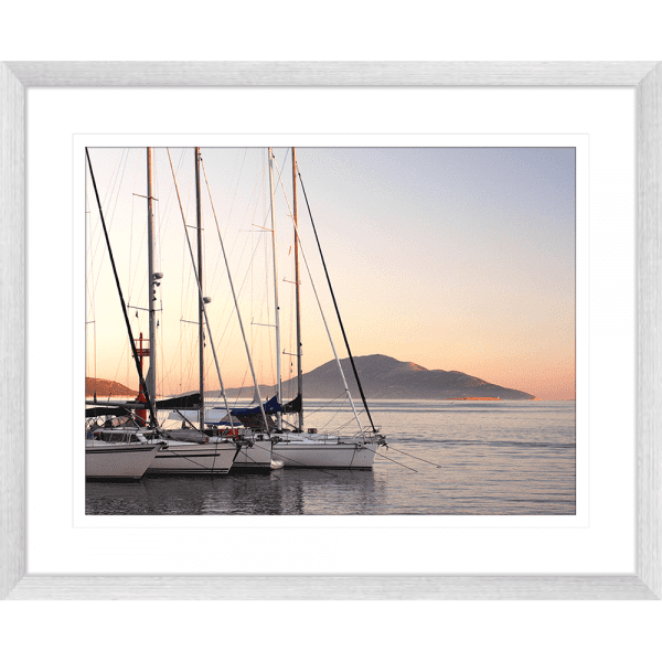 Sunrise Sunset Wall Art - Serenity 01 - in silver frame