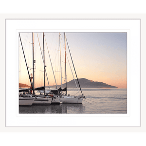 Sunrise Sunset Wall Art - Serenity 01 - in white frame