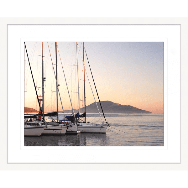 Sunrise Sunset Wall Art - Serenity 01 - in white frame