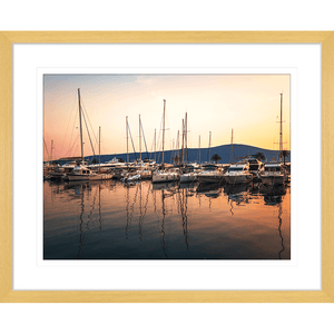 red sunset wall art -  gold frame
