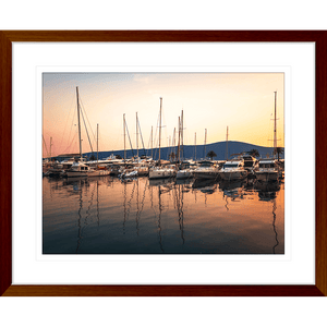 red sunset wall art - wood frame