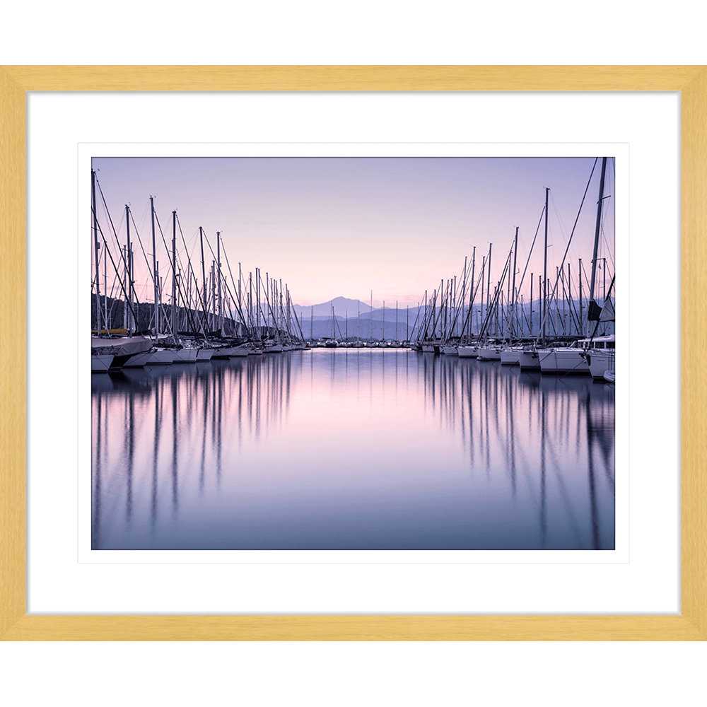 sunrise sunset wall art -03 - in gold frame