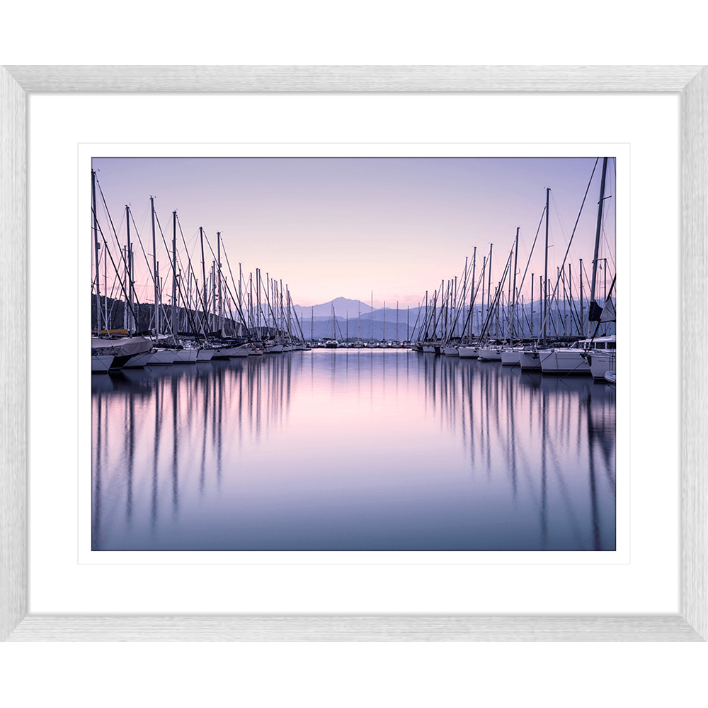 sunrise sunset wall art -03 - in silver frame