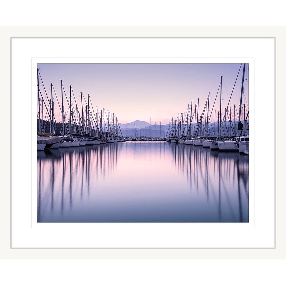 sunrise sunset wall art -03 - in white frame