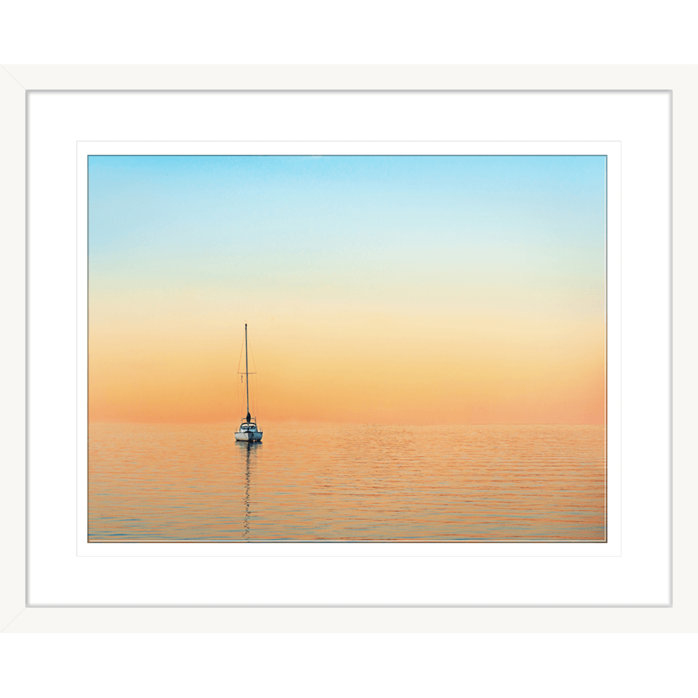 Sunset Wall Art -Sunset Serenity 04 - White Frame