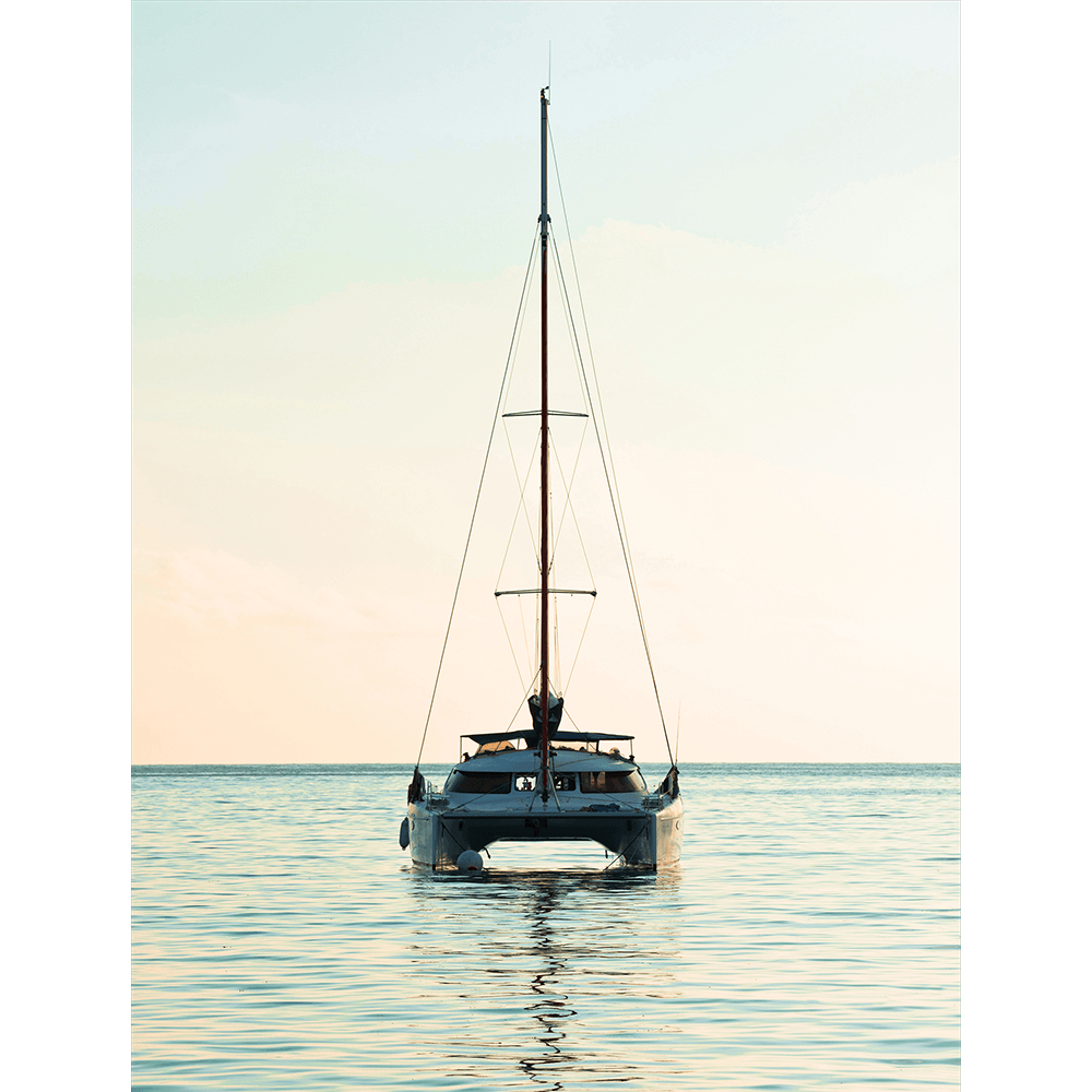 sailing boat photo - sunset wall art painting 05 in on canvas