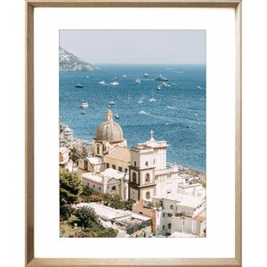 Amalfi Coast photo in Italy in gold frame