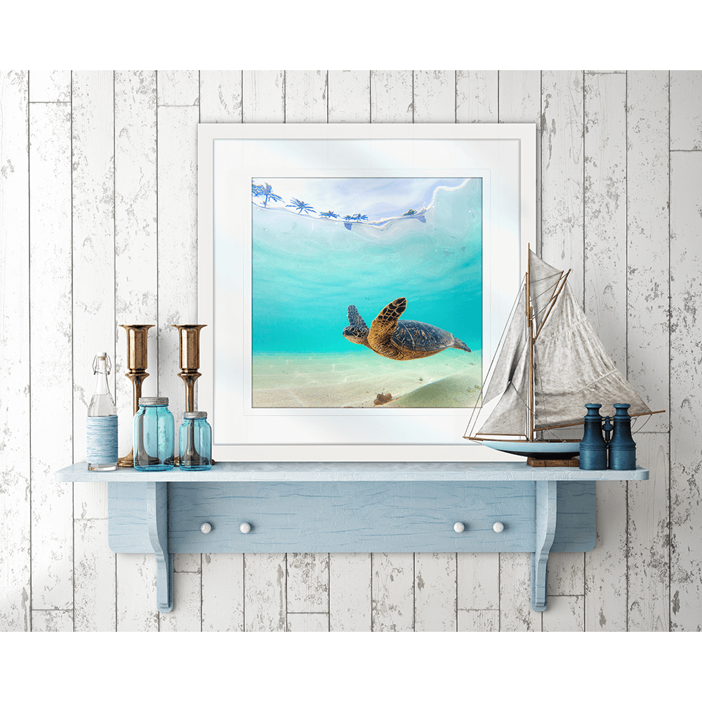 Tropical Wall Art Australia - By The Seaside 05 - Standard Collection mounted in Nautical style