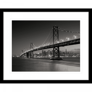 Black and White Wall Art  of bridge - Clarity 01 - Standard Collection in black frame