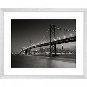 Black and White Wall Art  of bridge - Clarity 01 - Standard Collection in silver frame