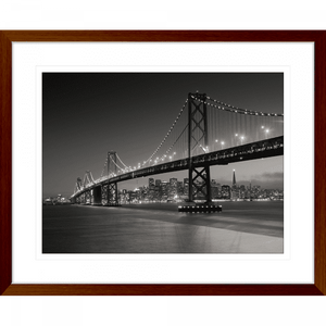 Black and White Wall Art  of bridge - Clarity 01 - Standard Collection in wood frame