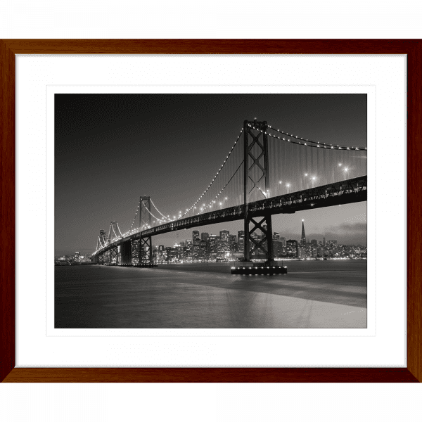 Black and White Wall Art  of bridge - Clarity 01 - Standard Collection in wood frame