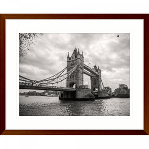 Black and White Wall Art of historic bridge over water- Clarity 02 - Standard Collection in wood frame