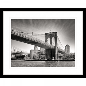 Black and White Wall Art of historic bridge - Clarity 02 - Standard Collection in black frame