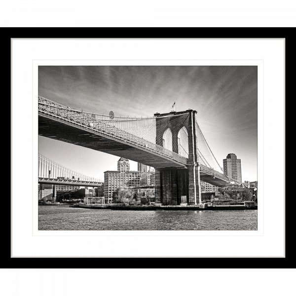 Black and White Wall Art of historic bridge - Clarity 02 - Standard Collection in black frame