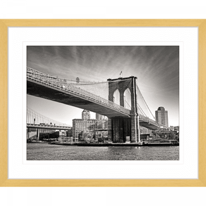 Black and White Wall Art of historic bridge - Clarity 02 - Standard Collection in cashew frame