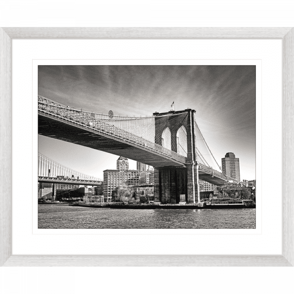 Black and White Wall Art of historic bridge - Clarity 02 - Standard Collection in silver frame