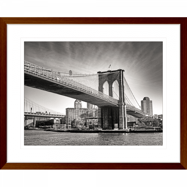 Black and White Wall Art of historic bridge - Clarity 02 - Standard Collection in wood frame