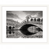 Black and White Wall Art - Clarity 05 - Standard Collection of European wall art of a brick cobbled bridge in white frame