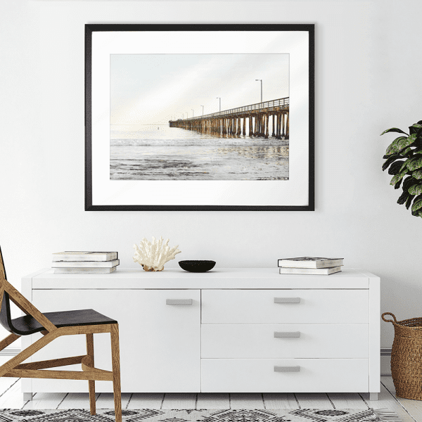 Beach Sunset Photos - Golden Hour 01 – Studio Collection wall mounted in black frame