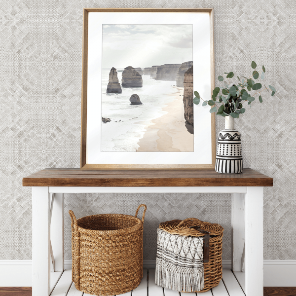 Great Ocean Road Photo by the Australia Wall Art - Heritage 04 Studio Collection, wall mounted in a cashew frame
