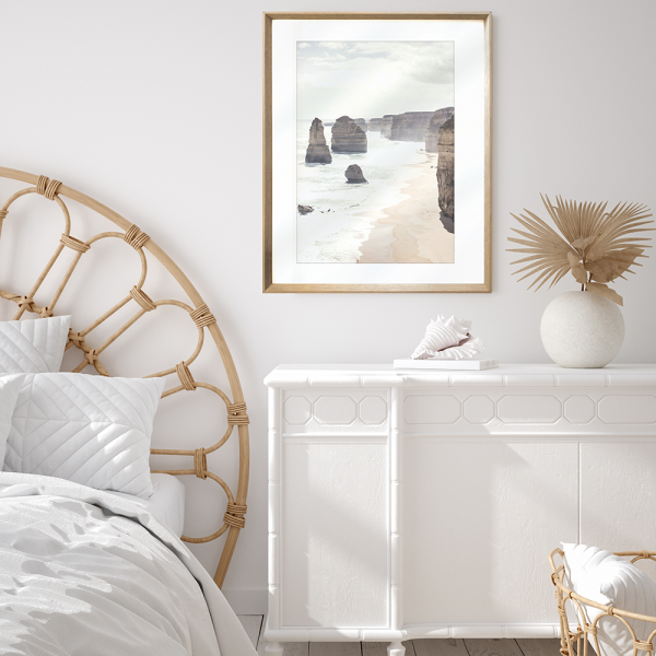 Great Ocean Road Photo by the Australia Wall Art - Heritage 04 Studio Collection, wall mounted in a bedroom in a cashew frame
