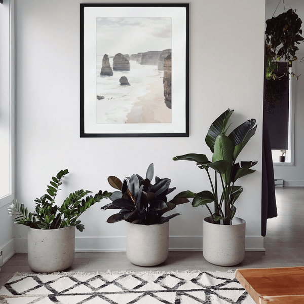 Great Ocean Road Photo by the Australia Wall Art - Heritage 04 Studio Collection, wall mounted in a hallway in a black frame
