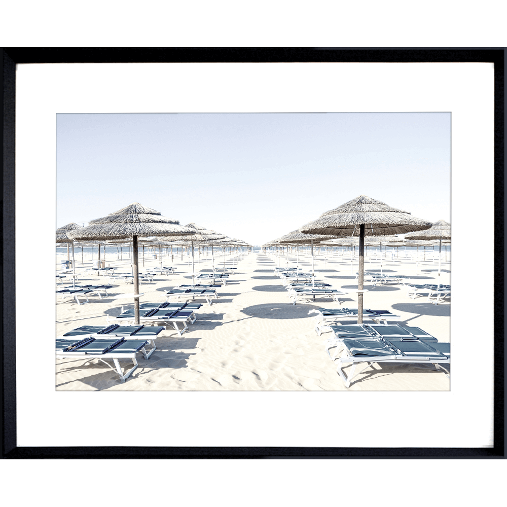 Beach Wall Art by Nissa La Bella 01 - Studio Collection in black frame 