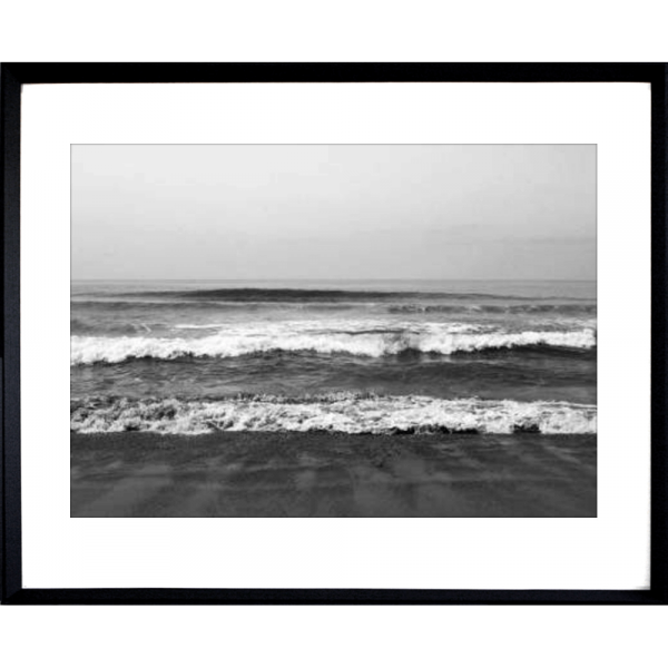 Black and White Photo of the beach - Hidden Cove 03 - Studio Collection from Mis Wall Art in black frame