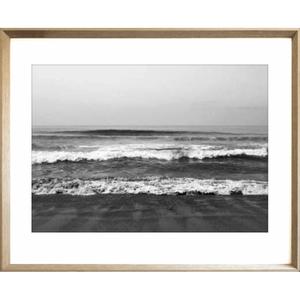 Black and White Photo of the beach - Hidden Cove 03 - Studio Collection from Mis Wall Art in cashew  frame