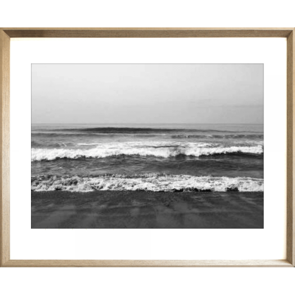 Black and White Photo of the beach - Hidden Cove 03 - Studio Collection from Mis Wall Art in cashew  frame