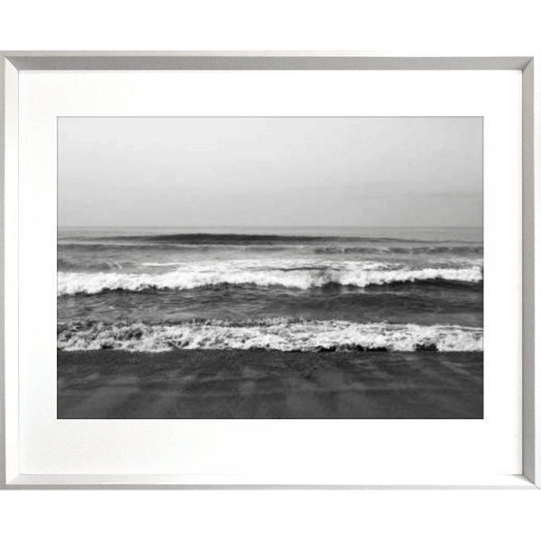 Black and White Photo of the beach - Hidden Cove 03 - Studio Collection from Mis Wall Art in white frame