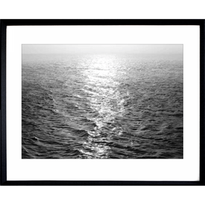 Black and White Photo of the vast ocean - Hidden Cove 04 - Studio Collection from Mis Wall Art in black frame