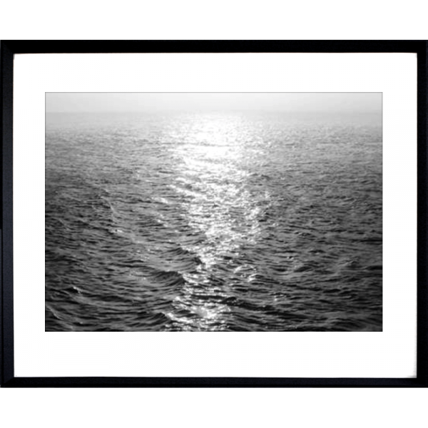 Black and White Photo of the vast ocean - Hidden Cove 04 - Studio Collection from Mis Wall Art in black frame