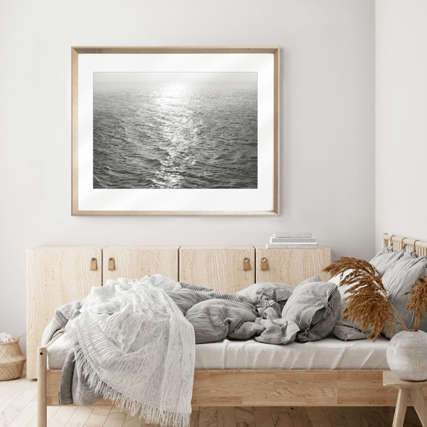 Black and White Photo of the vast ocean - Hidden Cove 04 - Studio Collection from Mis Wall Art wall mounted