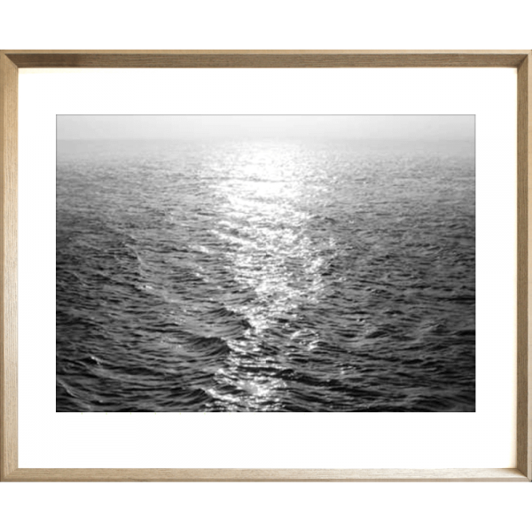 Black and White Photo of the vast ocean - Hidden Cove 04 - Studio Collection from Mis Wall Art in cashew frame